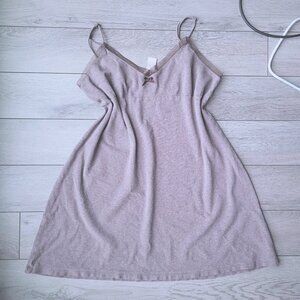 Brown Tank Babydoll Bow Fairy Flare Cute Dress (L)